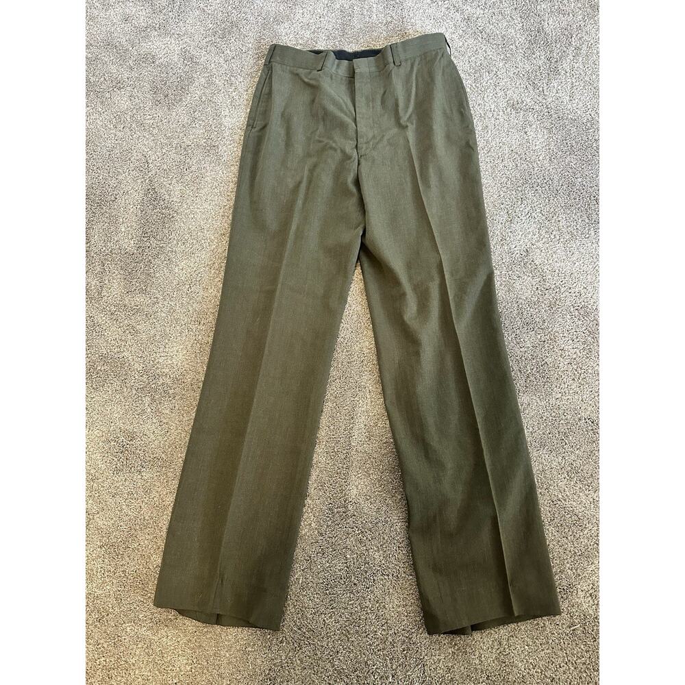 Vtg 90s USMC uniform Trouser Pants Mens 36L Wool Blend Green Shade Vintage